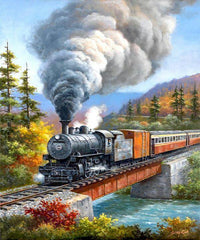 Thumbnail for Train Landscape Pattern Diamond Painting Kit - DIY