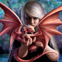 Thumbnail for Dragon Baby and Girl Diamond Painting Kit - DIY