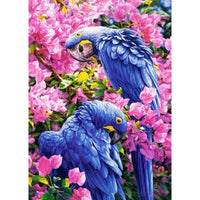 Thumbnail for Flowers In The Two Parrots Diamond Painting Kit - DIY