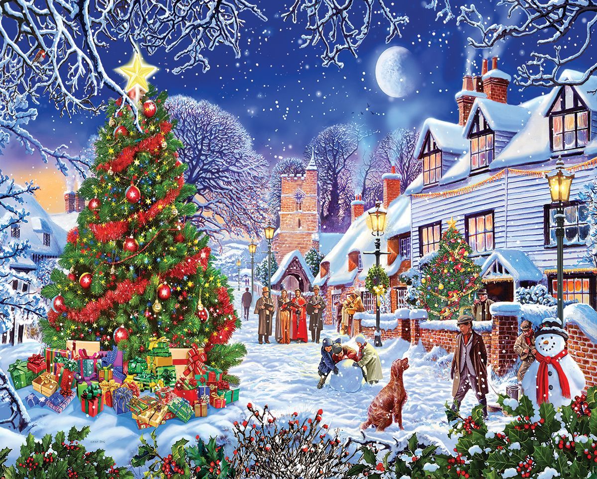Village Christmas Tree Diamond Painting Kit - DIY