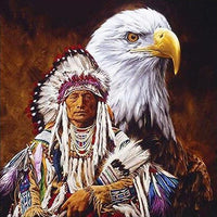 Thumbnail for Eagle and Indian Diamond Painting Kit - DIY
