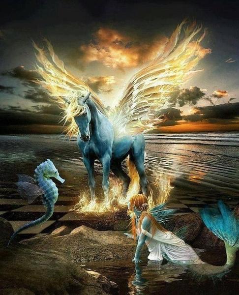 Mermaid And Unicorn Diamond Painting Kit - DIY