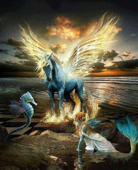 Thumbnail for Mermaid And Unicorn Diamond Painting Kit - DIY