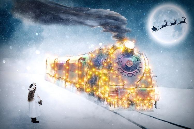 Christmas Train Girl Diamond Painting Kit - DIY