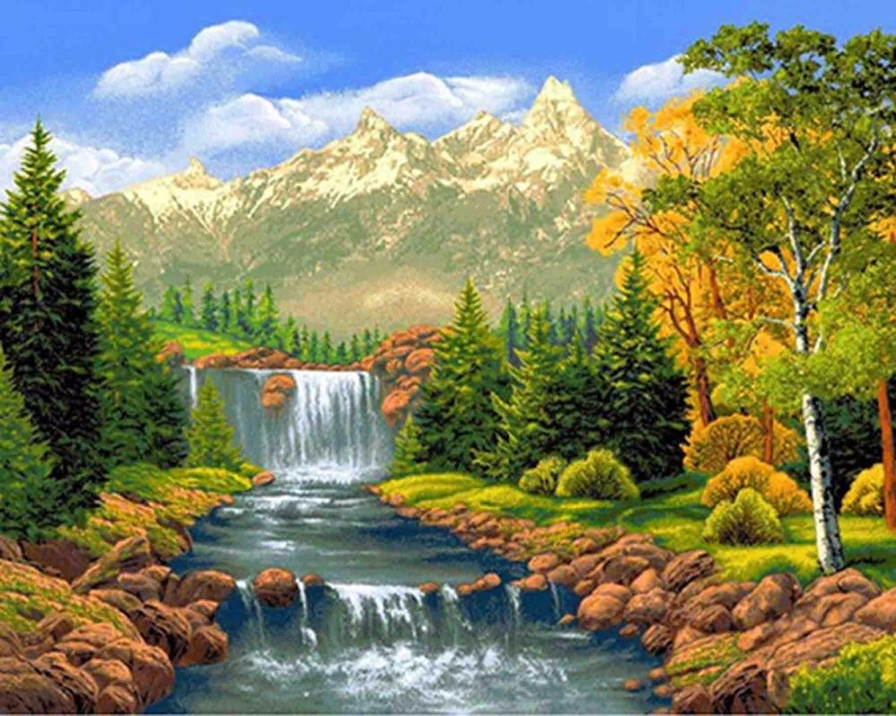 Landscape Waterfall Diamond Painting Kit - DIY