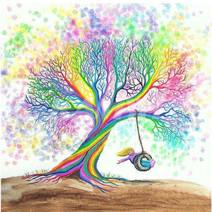 Tree Rainbow Colors Diamond Painting Kit - DIY