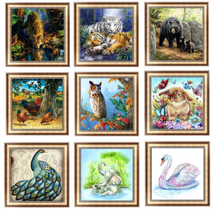 Animal Love Round Diamond Painting Kit - DIY
