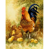 Big rooster and chick Diamond Painting Kit - DIY