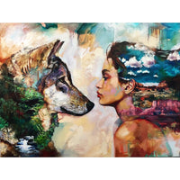 Thumbnail for Wolf And Girl Diamond Painting Kit - DIY