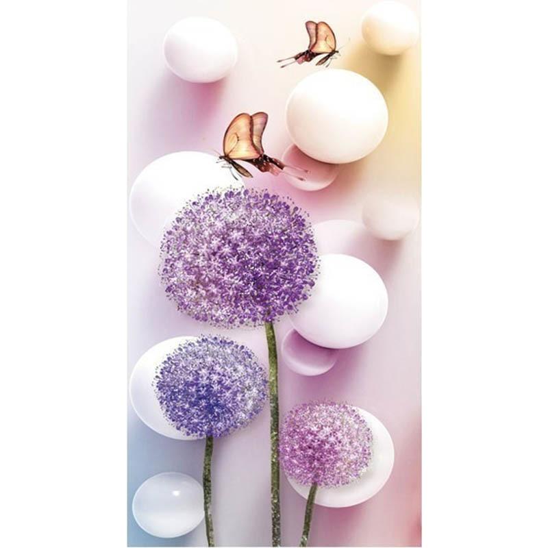 Purple Dandelion Diamond Painting Kit - DIY