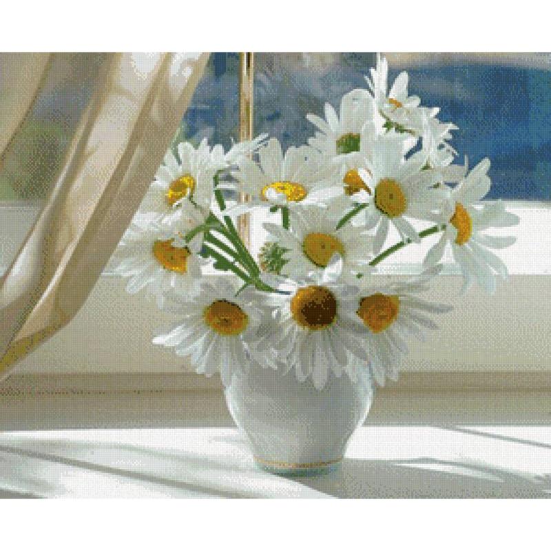 White Daisies Diamond Painting Kit - DIY