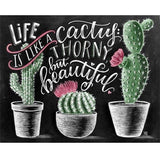 Life Is Like A Cactus Diamond Painting Kit - DIY