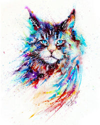 Thumbnail for Watercolor Cat Diamond Painting Kit - DIY