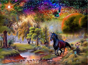 Black Horse Diamond Painting Kit - DIY