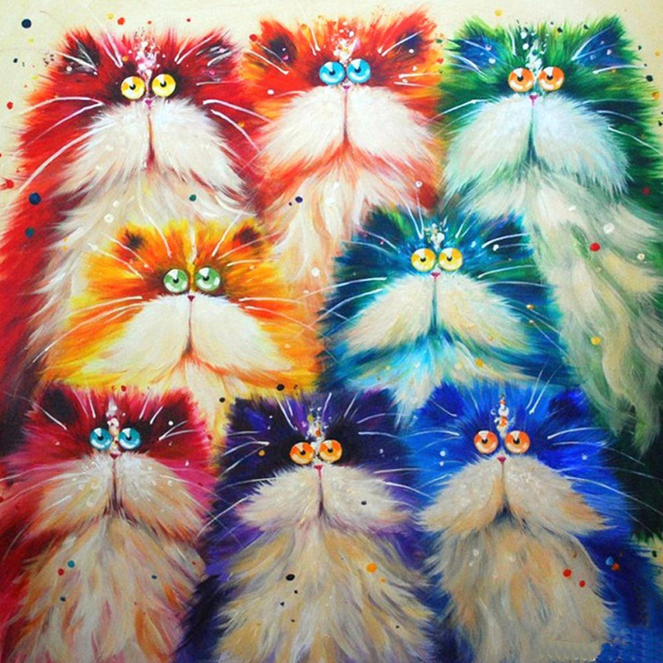 Colorful Cat Diamond Painting Kit - DIY
