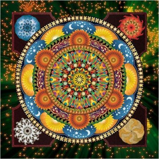 Mandala Blue And Yellow Diamond Painting Kit - DIY