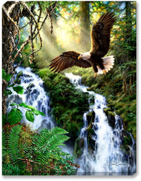 Thumbnail for Landscape Eagle Waterfall Diamond Painting Kit - DIY