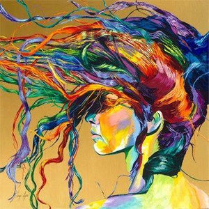 Colored Hair Girl Diamond Painting Kit - DIY