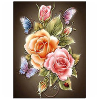 Thumbnail for Flowers Butterfly Rose Resin Diamond Painting Kit - DIY