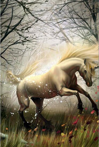 Thumbnail for Horses White Bright Diamond Painting Kit - DIY