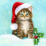 Christmas Cat Little Diamond Painting Kit - DIY