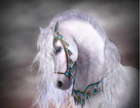 Thumbnail for Horse White Night Diamond Painting Kit - DIY