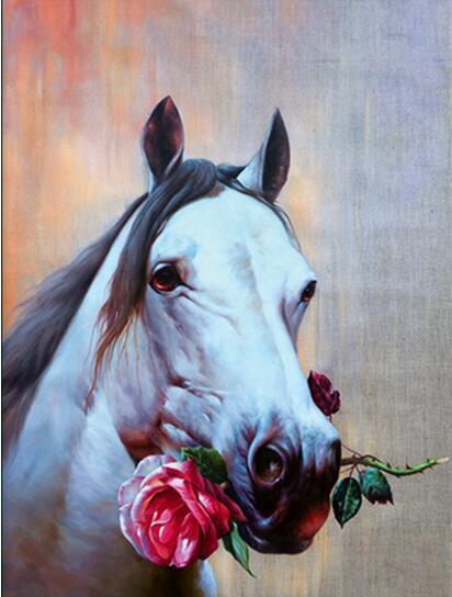 Horses Rose Diamond Painting Kit - DIY